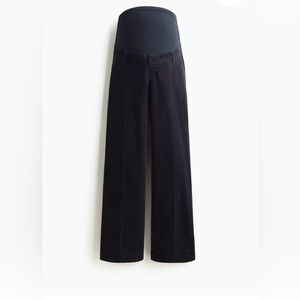 H&M Mama Flared Corduroy Pants in Navy Blue Size Small